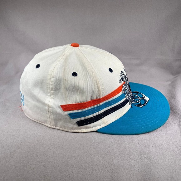 COOGI Hat Mens 7 5/8 Fitted White Baseball Cap 3 Stripes Embroidered Flat Bill - Picture 4 of 10